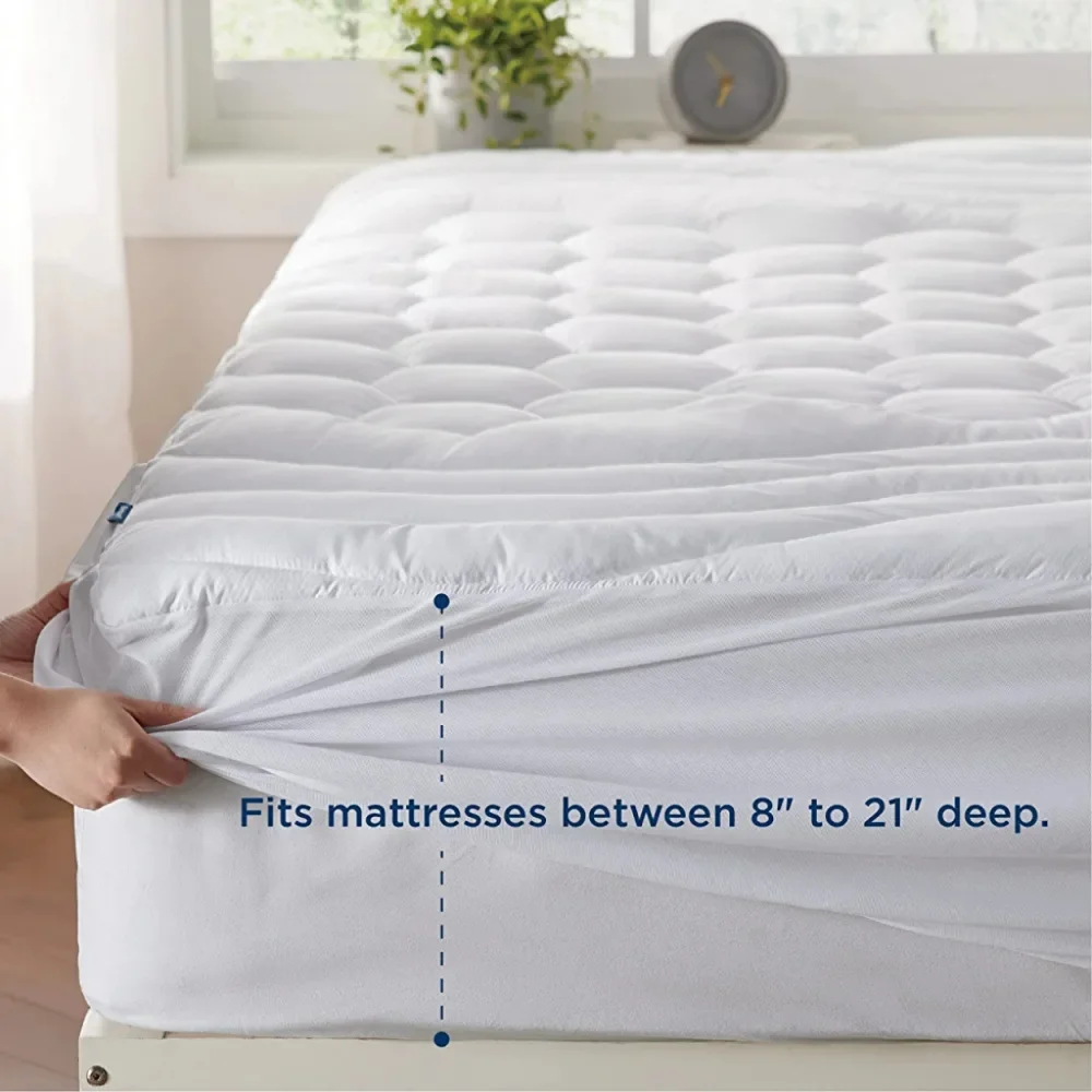 Bedsure Twin Size Mattress Pad - Soft Cooling Mattress Cover Padded, Quilted Fit
